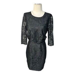Trina Turk Black Silk & Lace Cocktail Dress Sz 4